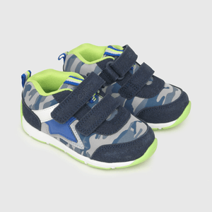 Zapatilla para niño de niño 2 velcros estrella caña baja azul