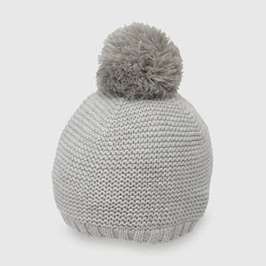 Gorro de bebé niño de lana con mitones gray / gris