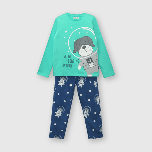 Pijama de niño de polar fleece azul / blue