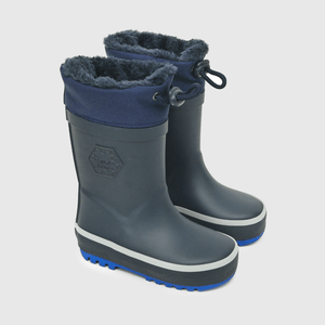 Bota para niño de niño, cordon, lluvia azul