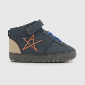 Botin para niño futurista velcro elastico azul