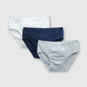 Slip de niño de algodón elsaticado 3 pack blanco / white
