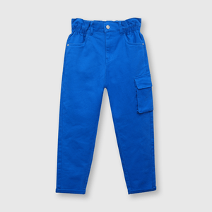 Pantalón de niña gabardina azulino