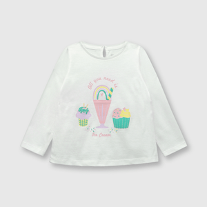 Polo de bebé niña helado off white