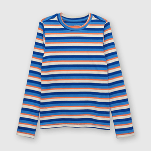 Polo de niña listada azulino
