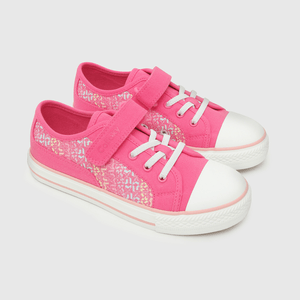 Zapatilla de niña urbana estampada fucsia