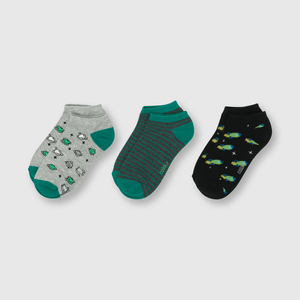 Medias de niño corto 3 pack Gris melange