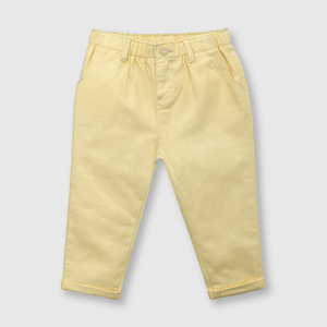 Pantalón de bebé niña gabardina amarillo