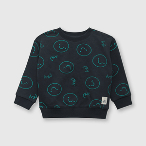 Polerón de bebé niño caritas navy