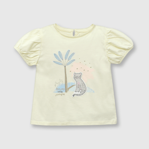 Polo de bebé niña guepardo amarillo