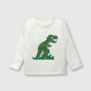 Polo de bebé niño dino Crema