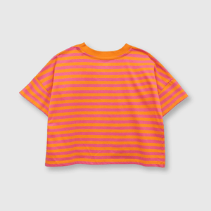 Polo de niña listada magenta