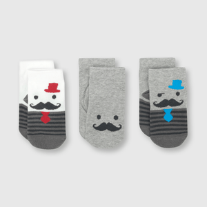 Medias de bebé niño 3 pack Gris melange