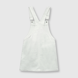 Vestido de niña jardinera off white