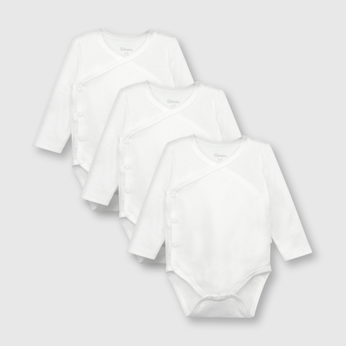 Body de bebé unisex de algodón 3 pack blanco / white