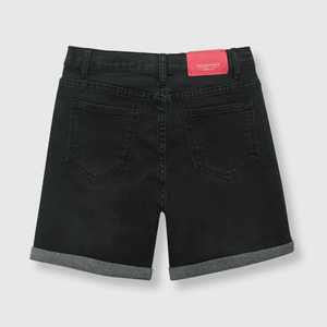 Bermuda de niño elasticado negro / black