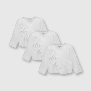 Camiseta baby de bebé unisex de algodón 3 pack blanco / white