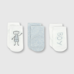 Medias de bebé niño 3 pack off white