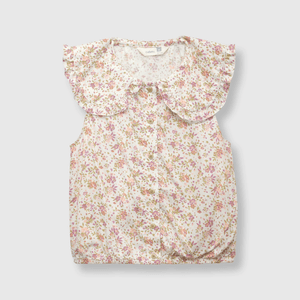 Blusa de niña flores beige