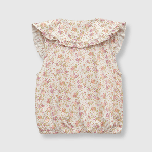 Blusa de niña flores beige