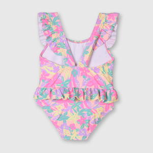 Traje de baño de bebé niña playa damasco