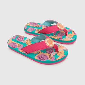 Hawaiana de niña playa estampada flores fucsia