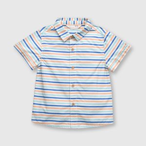Camisa de bebe niño listada off white