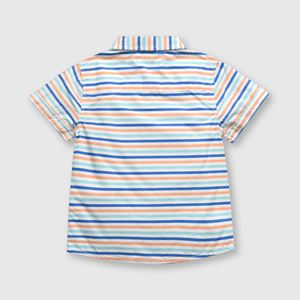 Camisa de bebe niño listada off white