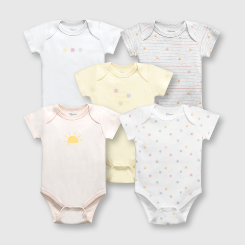 Pack bodies de bebé niña 5 pack off white