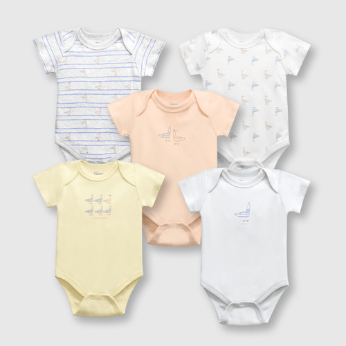 Pack bodies de bebé niño 5 pack Gris melange