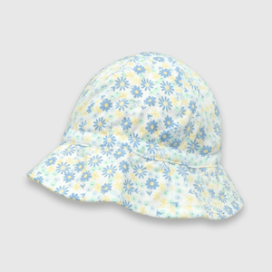 Sombrero de bebé niña de algodón celeste