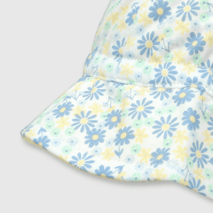 Sombrero de bebé niña de algodón celeste