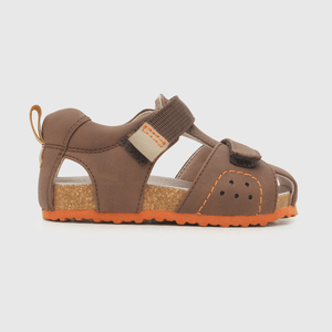 Sandalia de niño doble ajuste cafe / brown