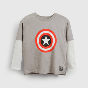 Polo Marvel Niño gris